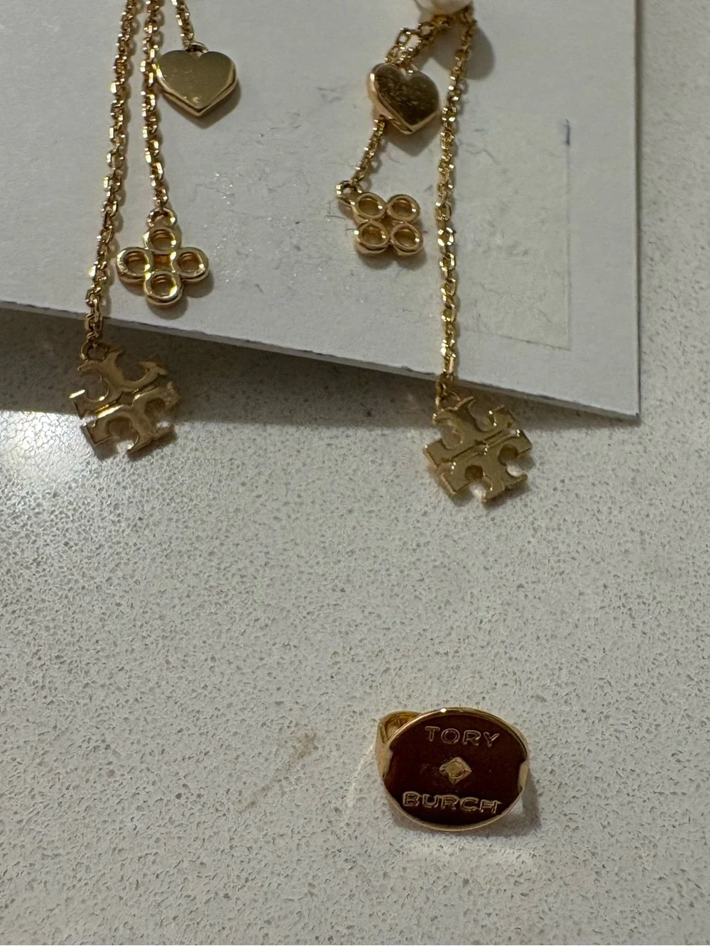 Tory Burch Gold Linear Kira Drop Earrings - Picture 5 of 6